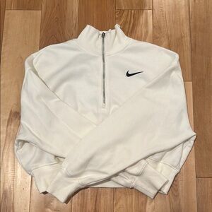 Nike White Zip-Up Pullover